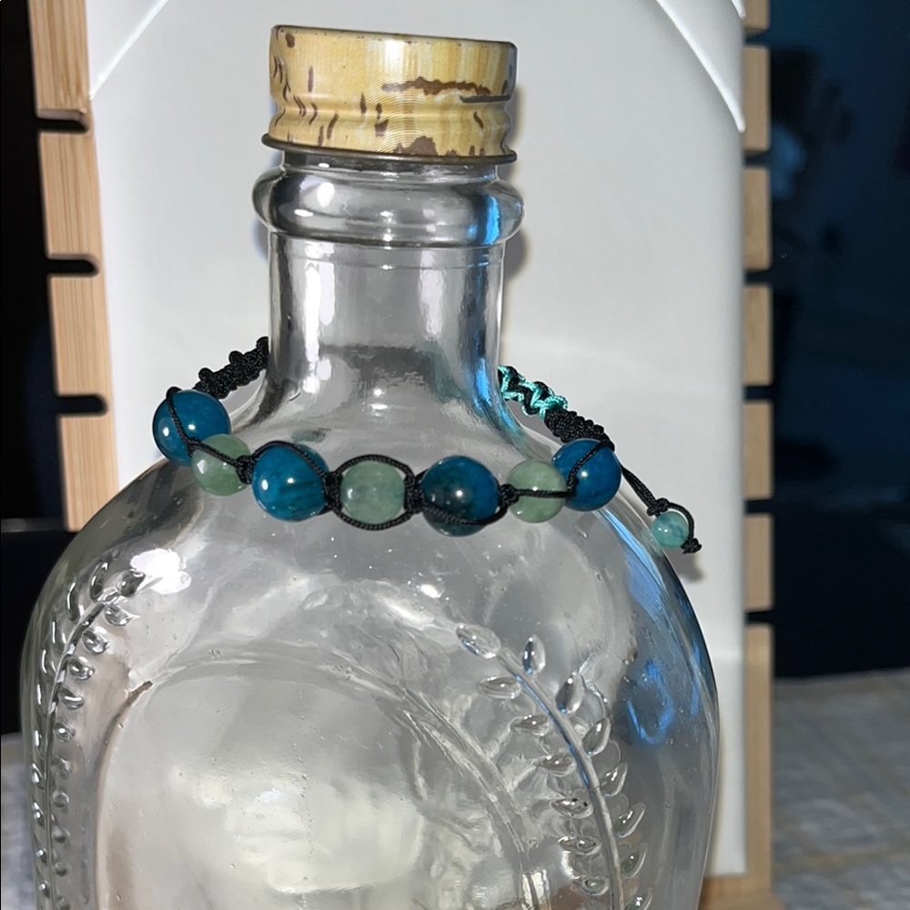 Vibrant Blue and Green Beaded Bracelet